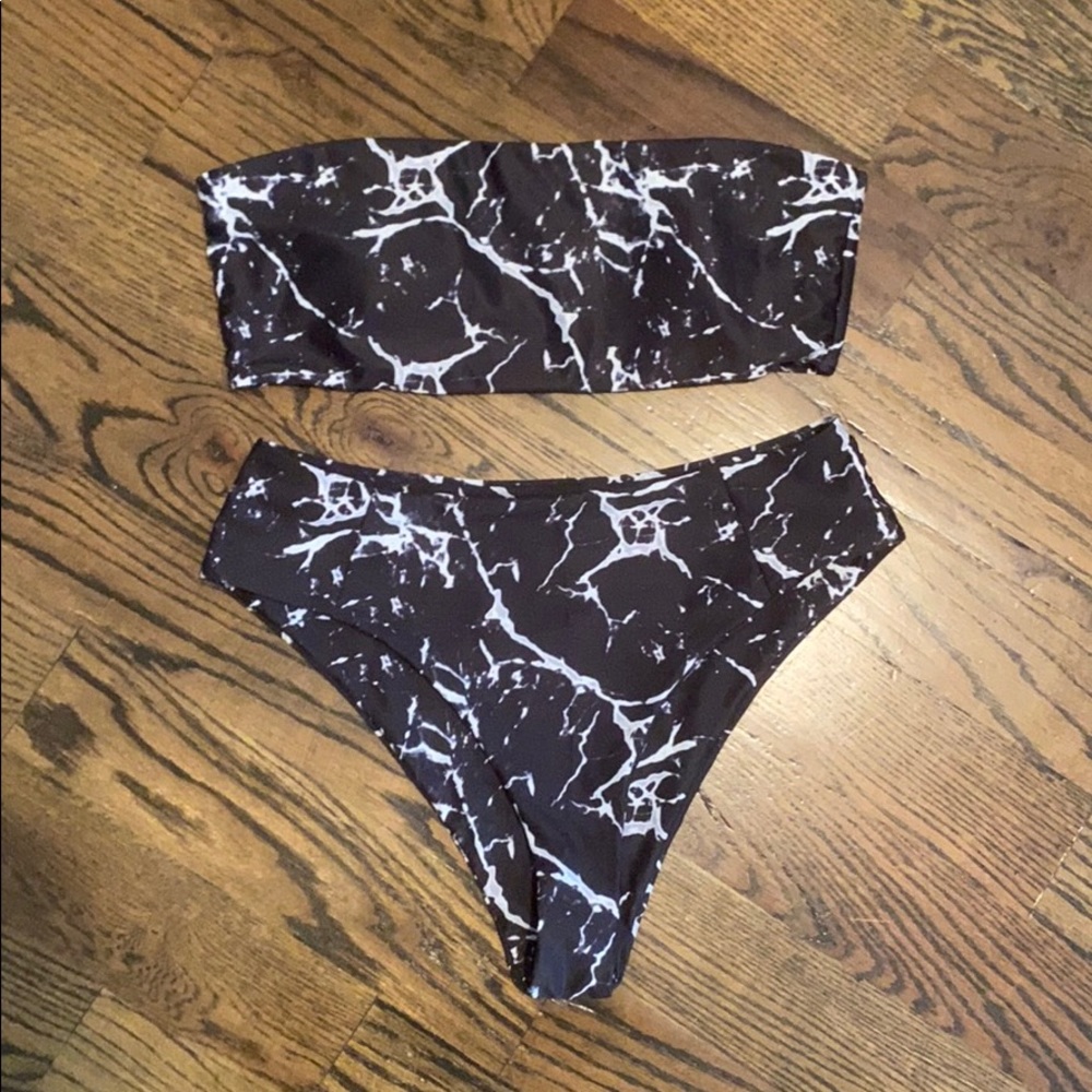 Marble Black & White bikini set